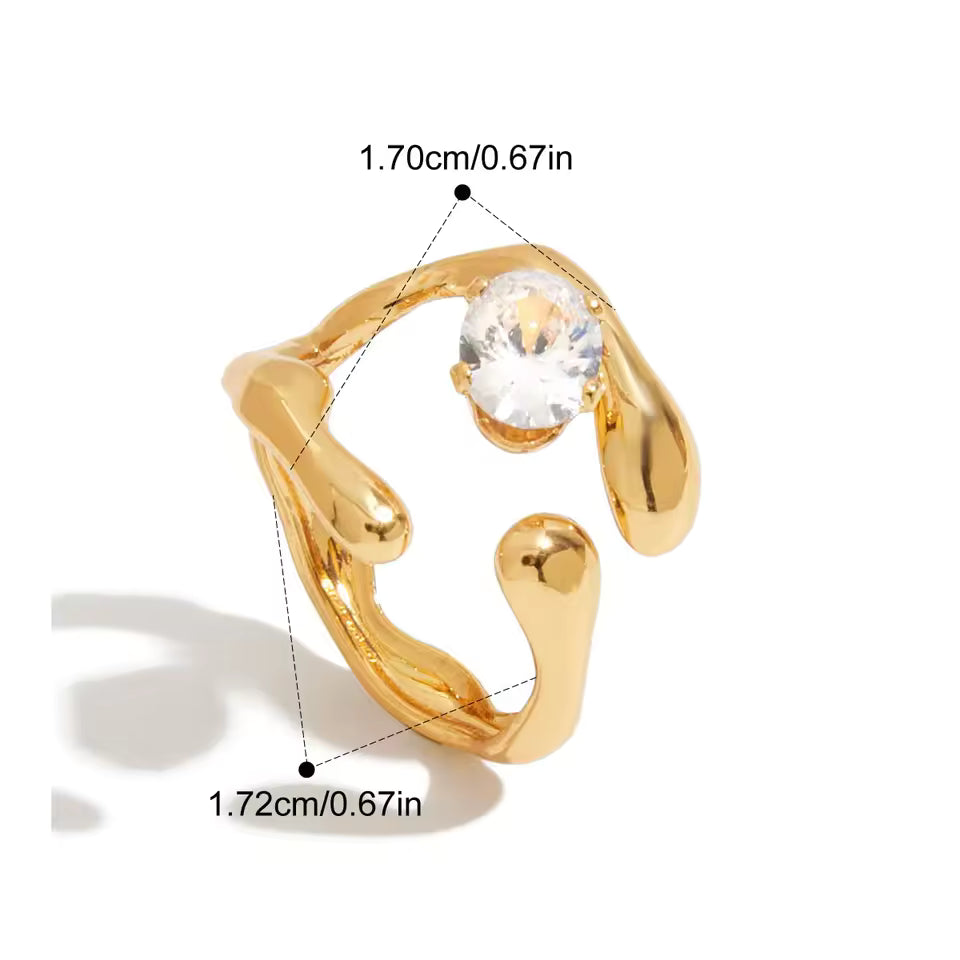 LuxeGlow Geometric Zircon Party Ring