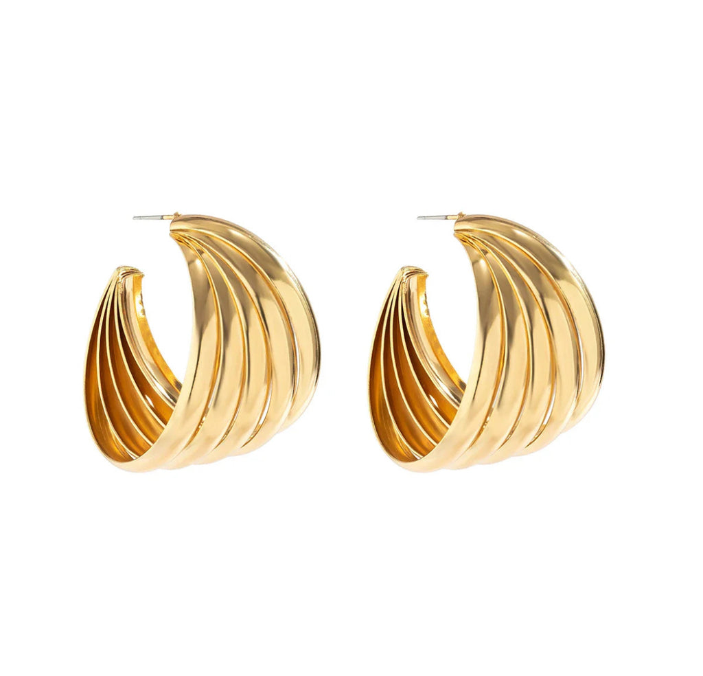 Trendy Chic Metal Hoop Earrings