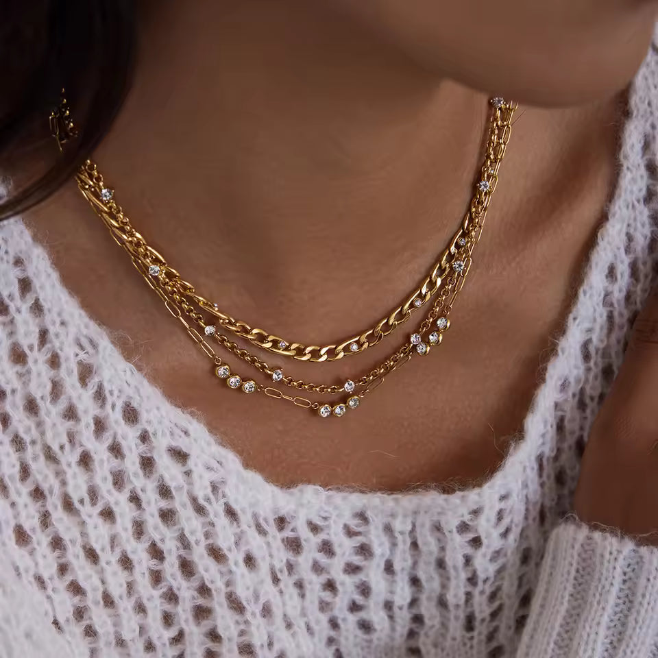 Radiant Link Round Choker Necklace