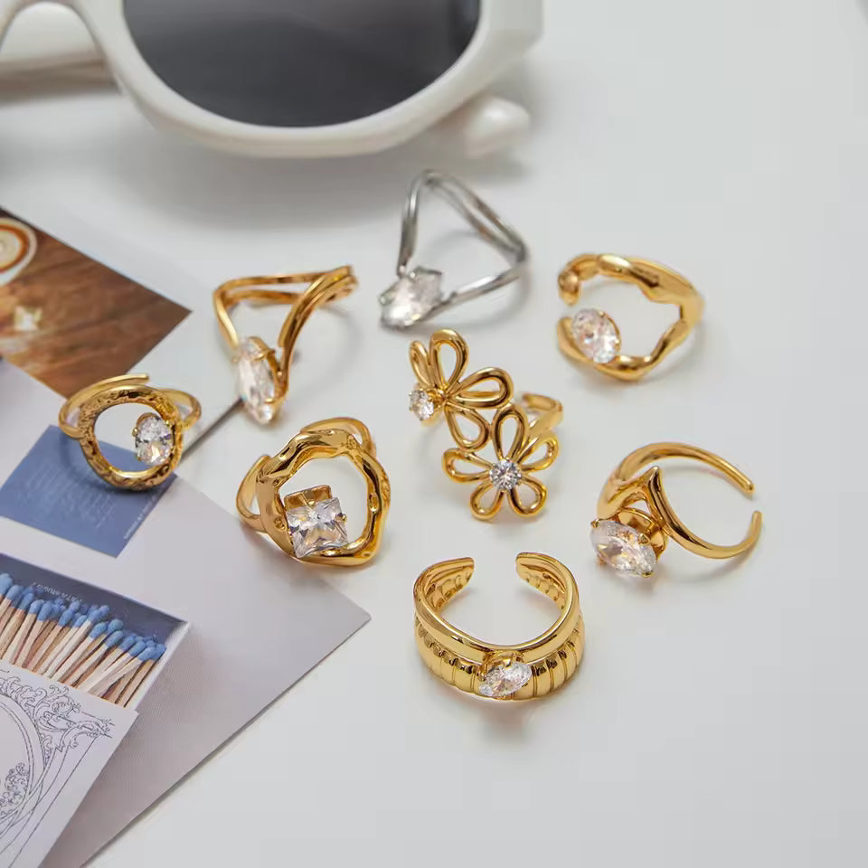 LuxeGlow Geometric Zircon Party Ring