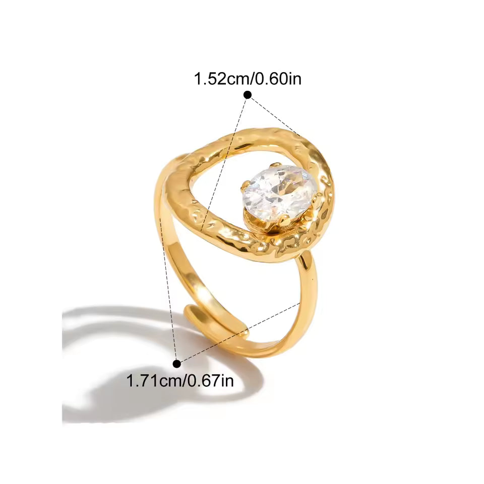 LuxeGlow Geometric Zircon Party Ring