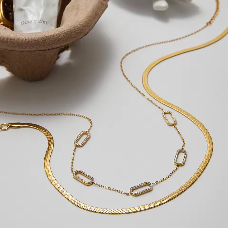 Elegance Glow Rhinestone Chain Necklace