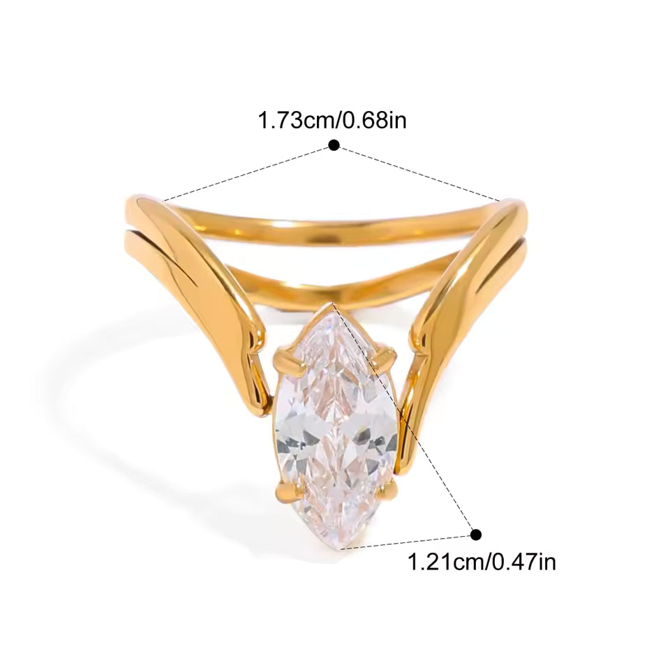 LuxeGlow Geometric Zircon Party Ring
