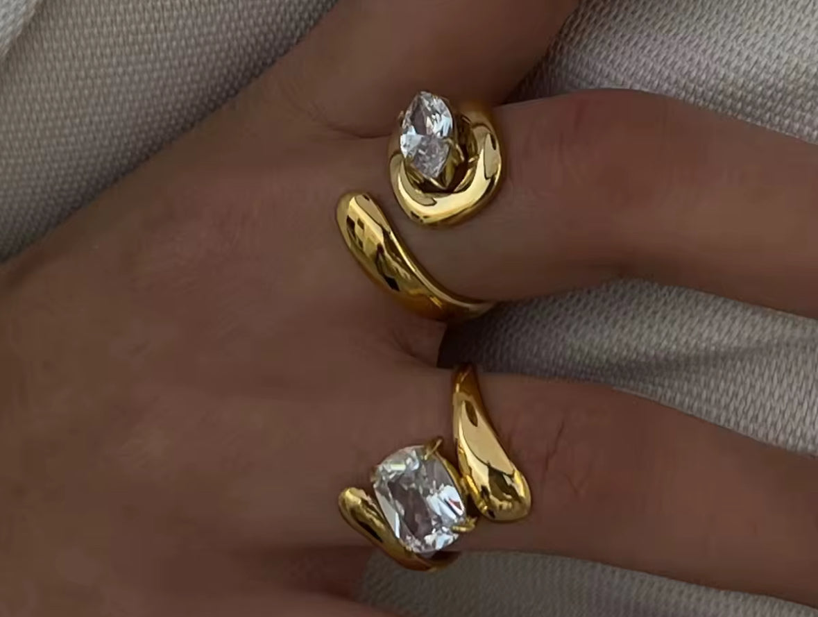 Erpels Vintage Gold Zircon Wedding Band