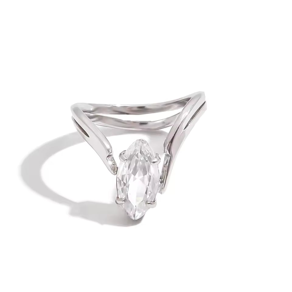 LuxeGlow Geometric Zircon Party Ring