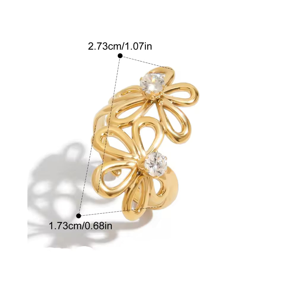 LuxeGlow Geometric Zircon Party Ring