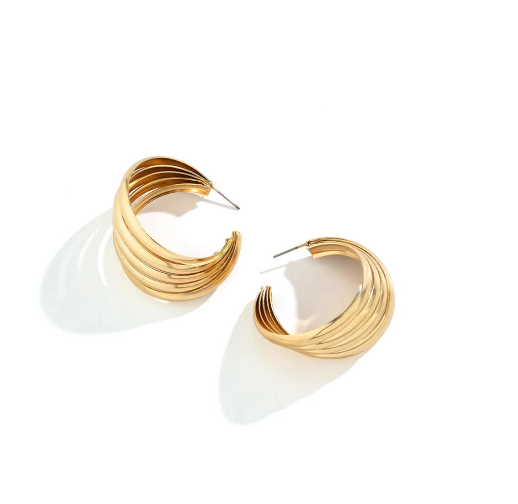 Trendy Chic Metal Hoop Earrings