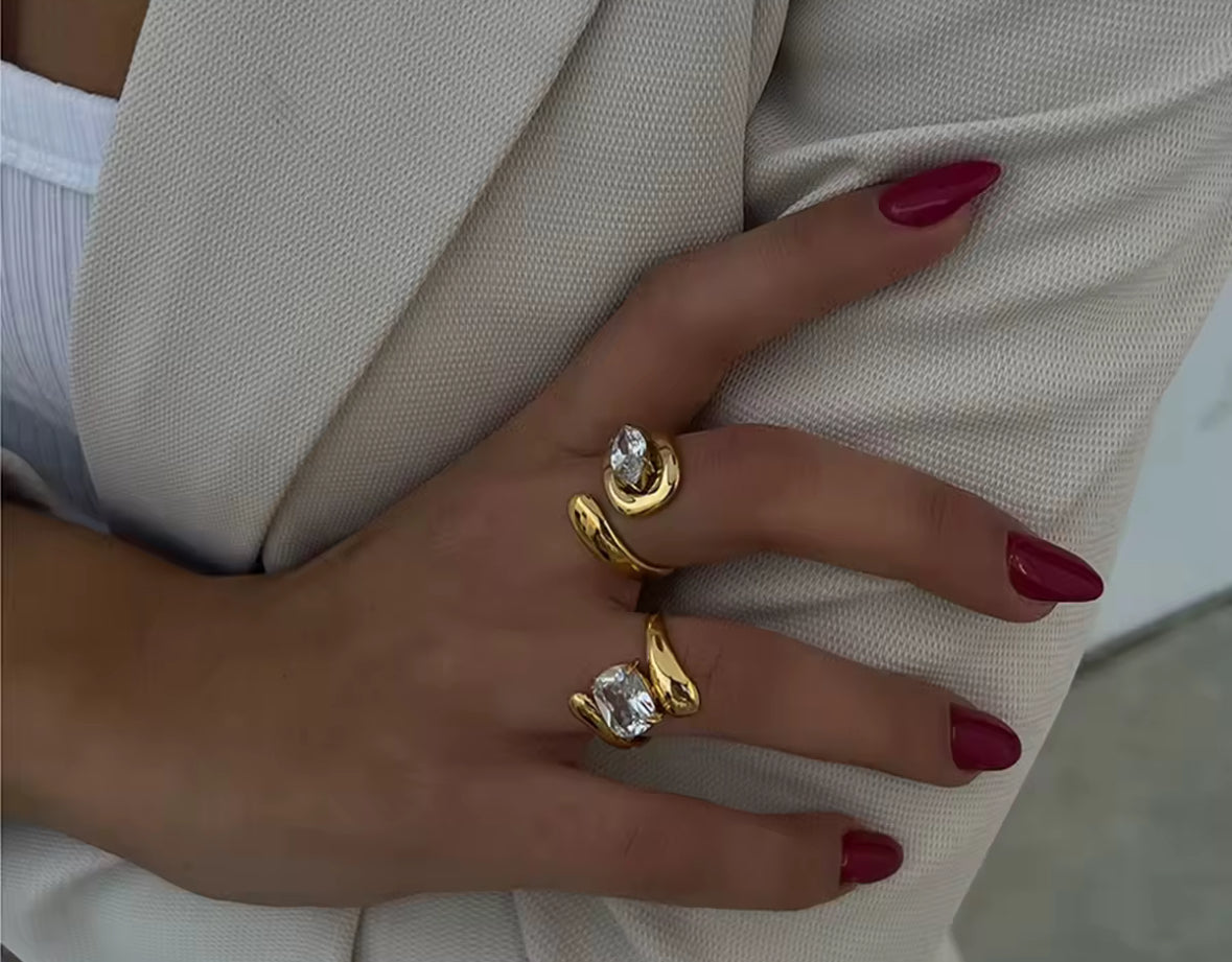 Erpels Vintage Gold Zircon Wedding Band