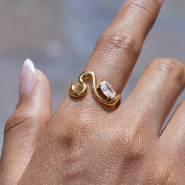 Uworld Classic Gold Zircon Bridal Ring Set