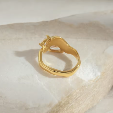 Golden Aura Irregular Cocktail Ring
