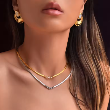 YYOJ Vintage Zircon Snake Chain Necklace