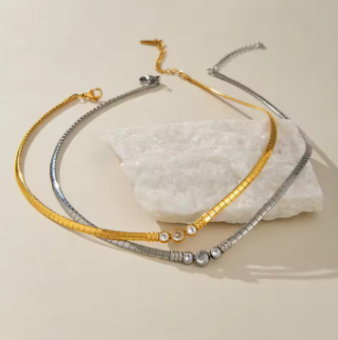 YYOJ Vintage Zircon Snake Chain Necklace