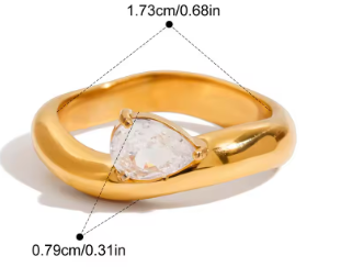 Uworld Teardrop Elegance Bridal Ring Set